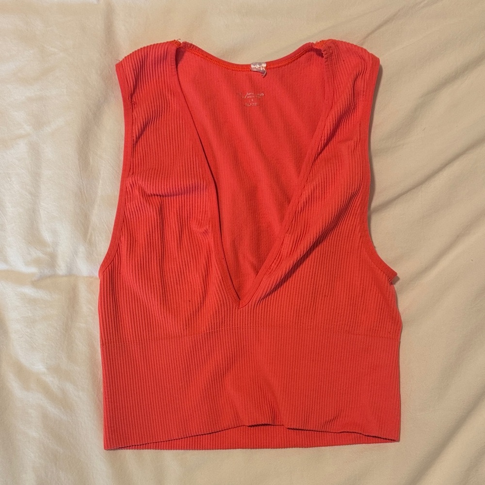 Urban Outfitters Bold Red Ribbed Tank Top